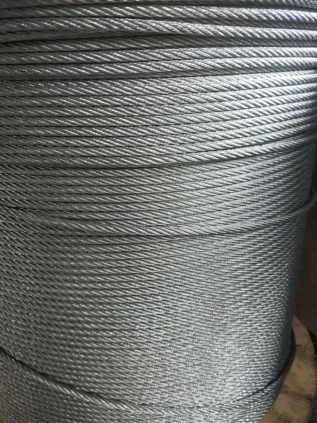 Galvanized 6x7+1x19 FC/PP/IWS/IWRC Steel Wire Rope 4mm 5mm For Cutting Granite Stone