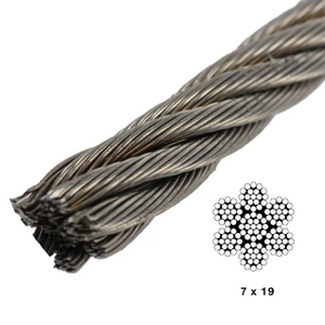 7x19 Steel Wire Rope Galvanized Steel Cable 15mm