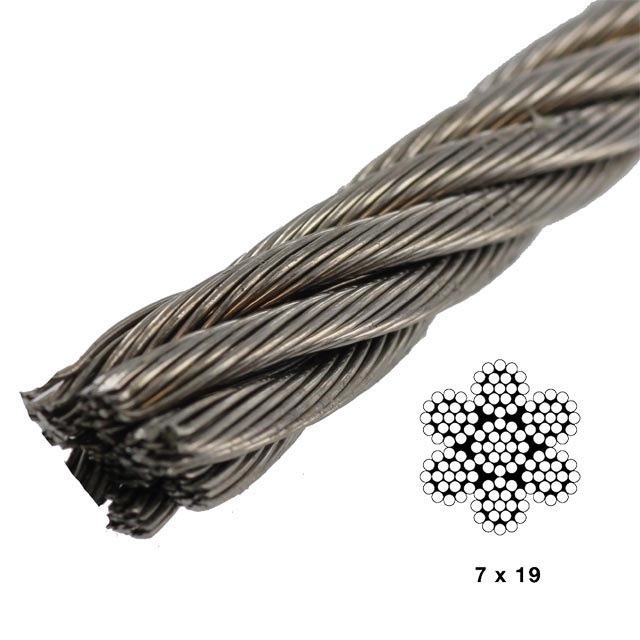7x19 Steel Wire Rope Galvanized Steel Cable 15mm