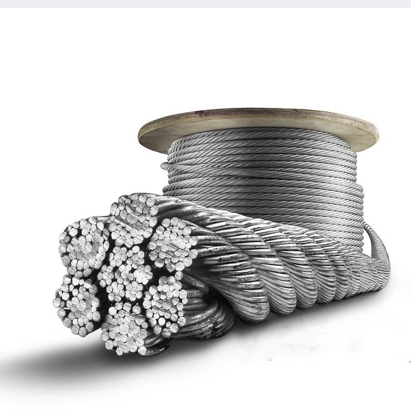 Crane Rope 6x37+IWRC structure A2 lubrication galvanzied wire rope 