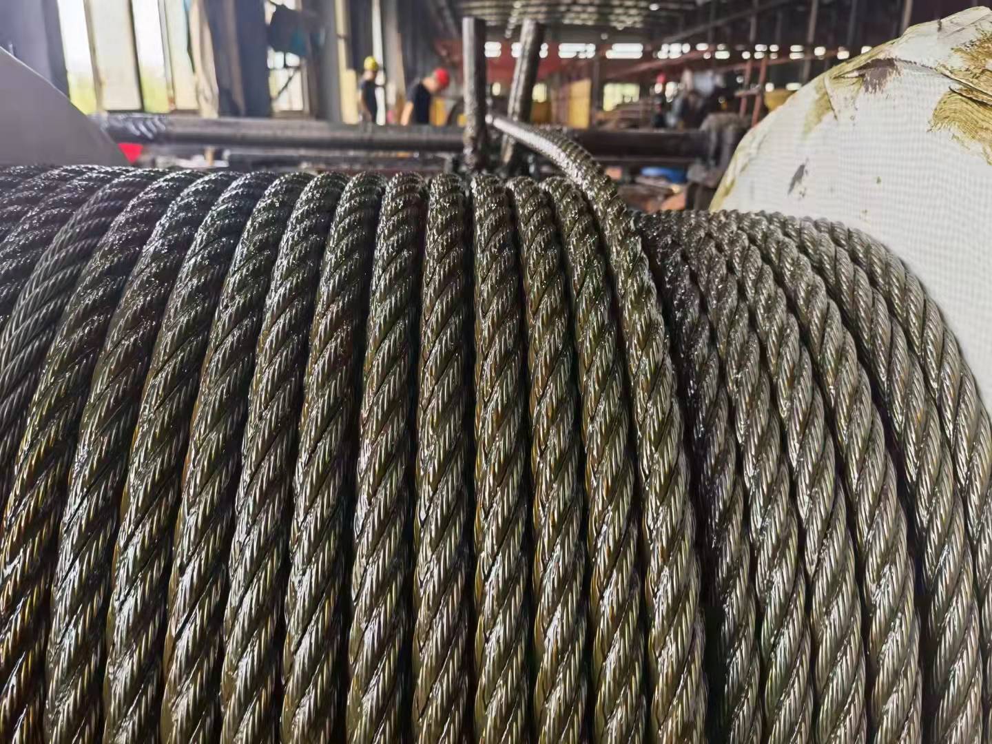 Real Factory 6X19S+FC / IWRC Oiled Lubricated With Yellow Grease Metal Rope 22mm