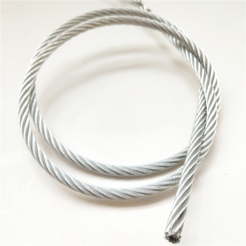 7x19 5mm(3/16inch) Galvanized Carbon Steel Wire Rope Stainless Steel Wire Rope Pvc Coated Strand Core Fittings